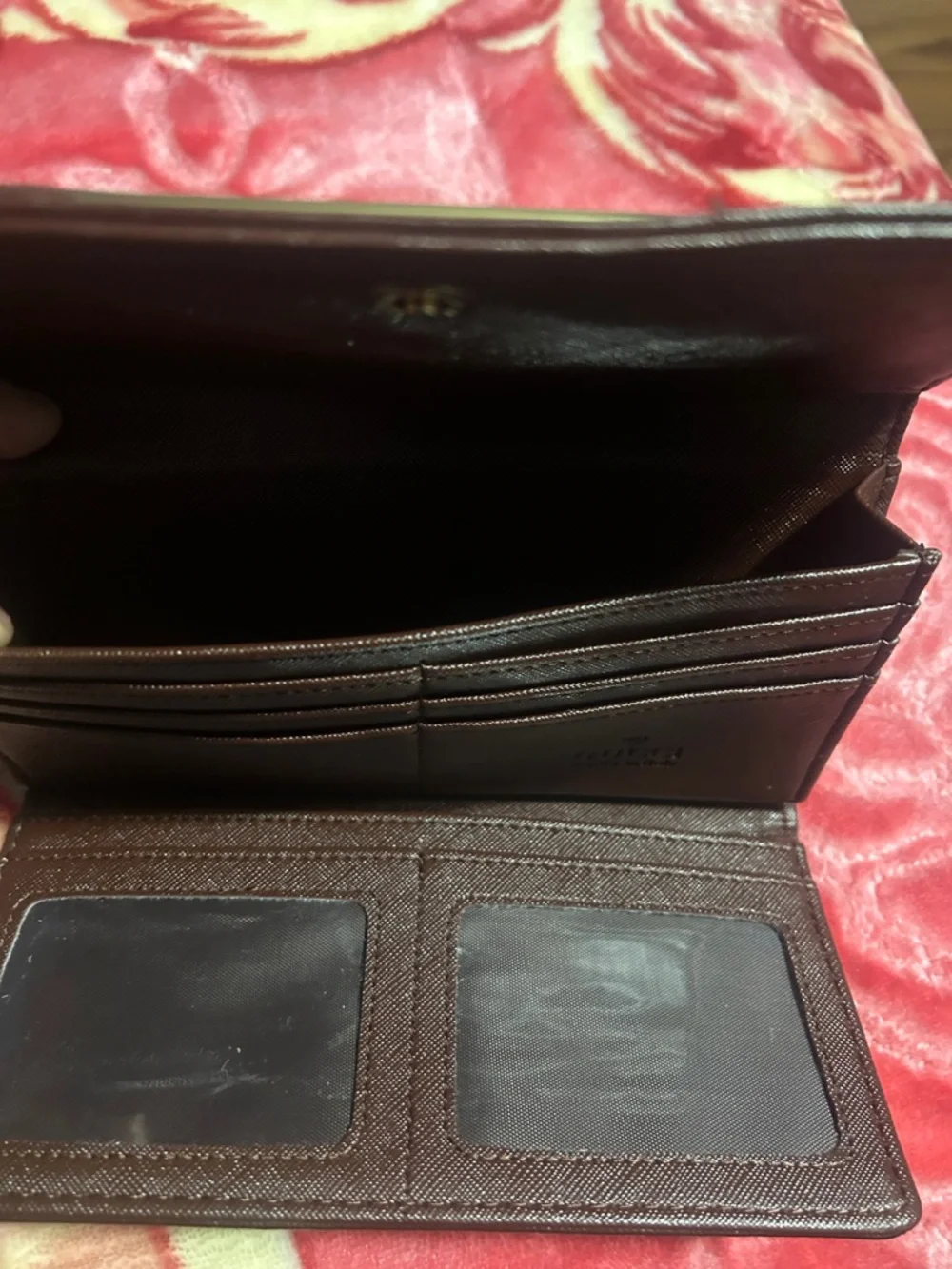 Gucci Beige Monogram Continental Wallet with Green-Red Web and Brown Trim - Picture 4 of 5